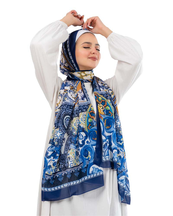 Kayan Chiffon Printed Scarf 187 - 8COM STORES