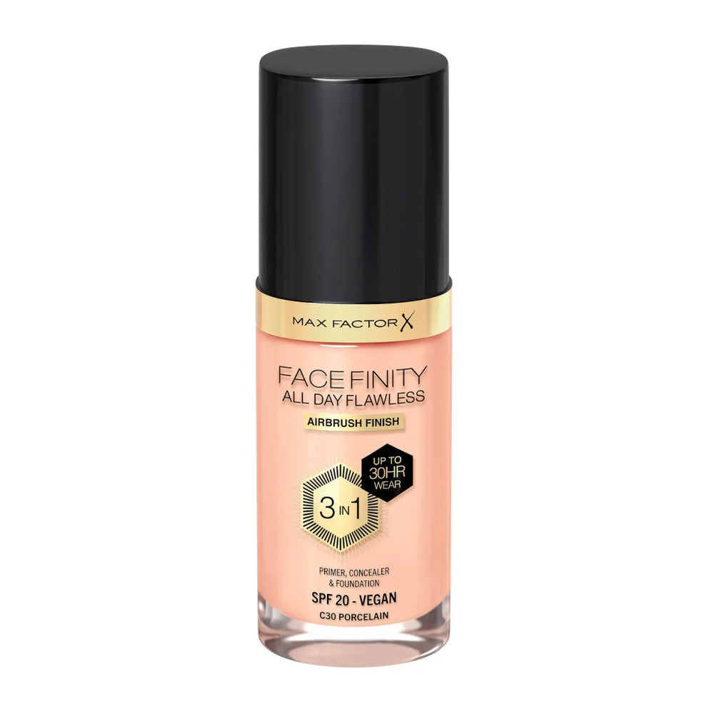Max Factor Facefinity All Day Flawless 3 In 1 Foundation C30 porcelain 30ml Long Lasting Makeup