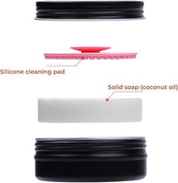 DUcare Makeup Brush Cleaning Set – Solid Soap Cleanser & Silicone Pad, Easy Blender & Brush Cleaner with Coconut Oil for Daily Use or Travel