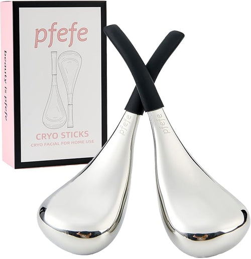 Pfefe Ice Globes – stainless steel facial cryo sticks for cooling, soothing, and refreshing skin