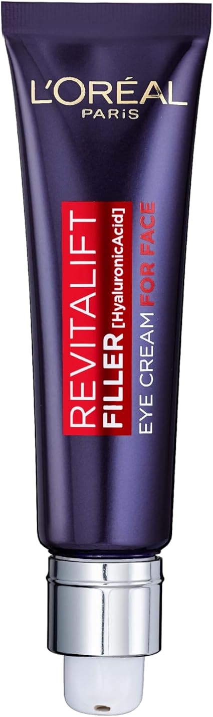 L’Oréal Paris Revitalift Filler Eye Cream for Face – Deeply Hydrating Anti-Ageing Cream with Hyaluronic Acid, 30ml
