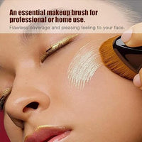 فرشاة مكياج الأساس، فرشاة وجه كابوكي متعددة الوظائف لمزج مستحضرات التجميل السائلة أو الكريمية أو البودرة الخالية من العيوب (أسود)