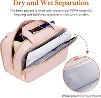 Lifewit Travel Toiletry Bag – Large 5L Makeup & Cosmetic Bag with Handle, Multi-Compartments, Pink