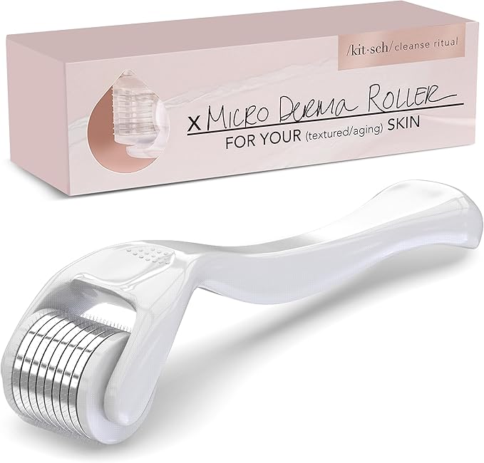Kitsch Derma Roller – Skin Care Tool & Face Roller for Boosting Absorption of Serums & Oils -  Easy-to-Use Beauty Roller for Skin, Beard & Hair Growth