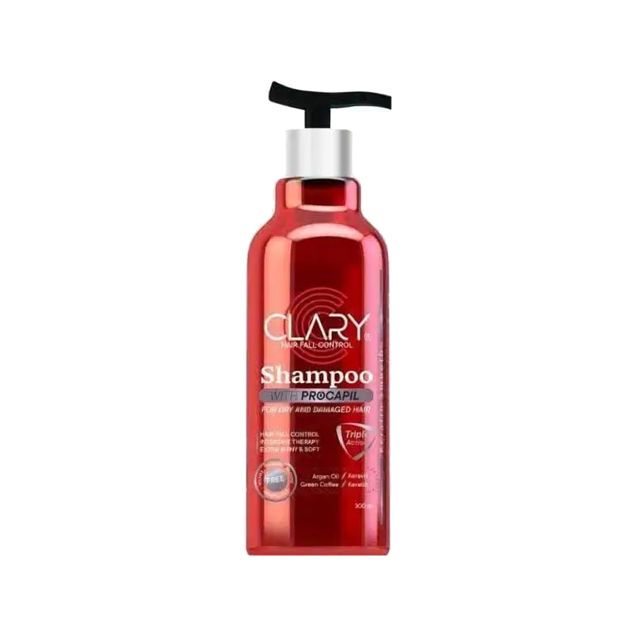 Clary Hair Shampoo 300ml – Sulfate-Free Anti-Hair Fall Shampoo with Procapil, Argan Oil & Green Coffee