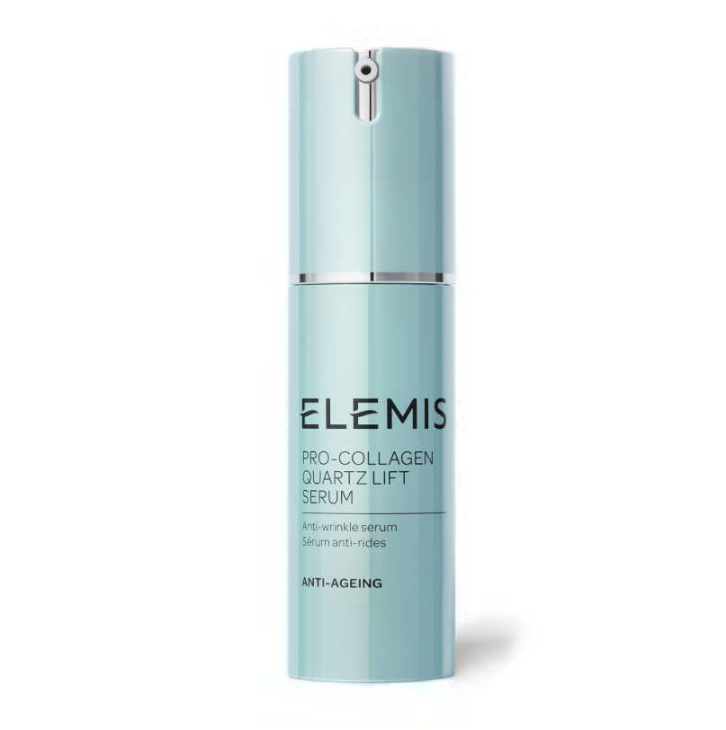 Elemis Pro-Collagen Quartz Lift Serum bottle on a white background