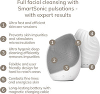 GESKE SmartAppGuided Sonic Facial Brush 5 in 1 Silicone Face Cleansing Device Starlight