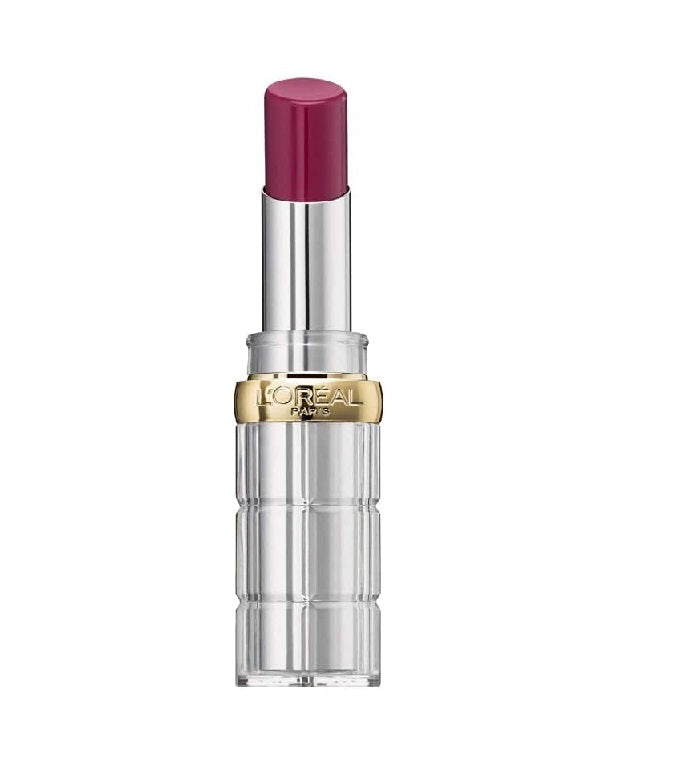 L'Oréal Paris Color Riche Shine Lipstick in shade 464 Color Hype displayed in its lipstick bullet, featuring a richly pigmented lipstick with a luminous shine finish.