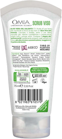 Omia Face Scrub Eco Bio with Aloe Vera Peeling and Cleansing Treatment 75ml