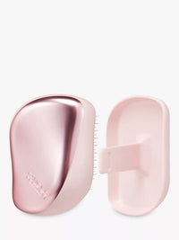 Tangle Teezer Compact Styler Pink Matte Chrome Hairbrush For Detangling