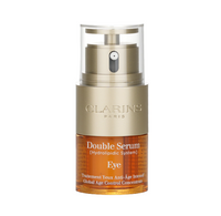 Clarins Double Serum Eye bottle on a white background