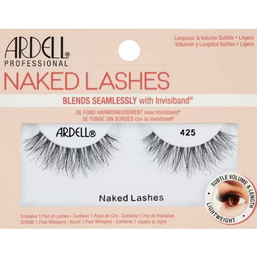 ARDELL Naked Lashes Real Hair False Eyelashes 425 - Natural Vegan Reusable Fake Lashes for Gluing - 1 Pair