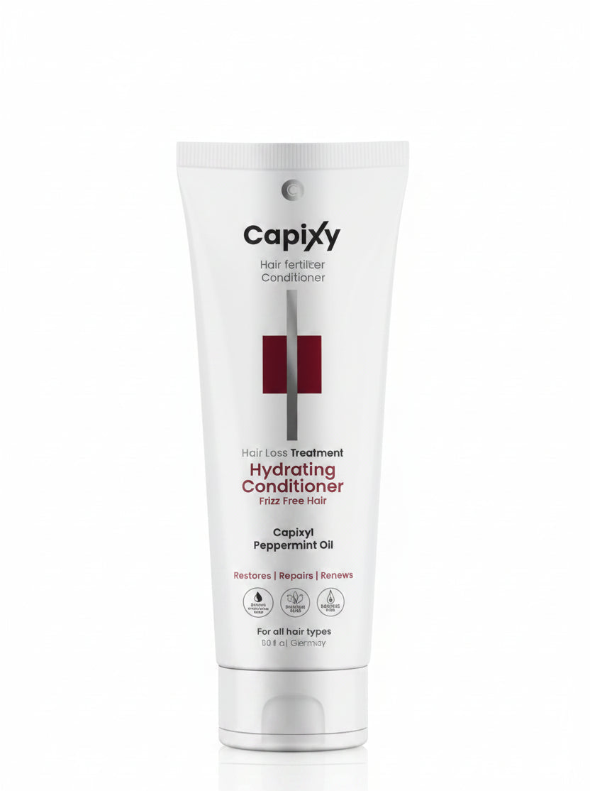 Capixy Hair Hydrating Conditioner 250ml displayed clearly, highlighting the product packaging, name, size, and sulfate-free formula.