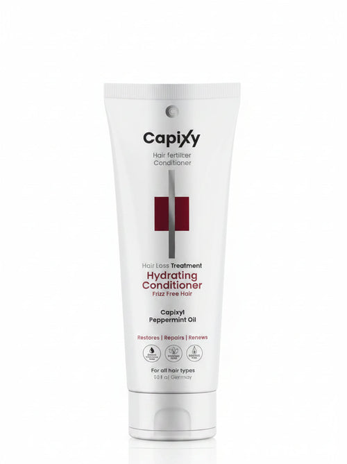 Capixy Hair Hydrating Conditioner 250ml displayed clearly, highlighting the product packaging, name, size, and sulfate-free formula.