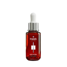 Capixy Hair Oil Elixir 30ml Length Booster+ Hair & Scalp Treatment displayed clearly, highlighting the product packaging, name, and 30ml size.