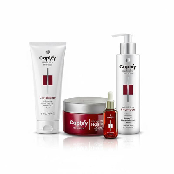 Capixy Hair Repair & Hydration Program formulated to nourish, repair, and deeply hydrate dry, damaged hair.
