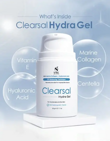 Clearsal Hydra Gel featuring a fast-absorbing, non-greasy formula for everyday hydration.