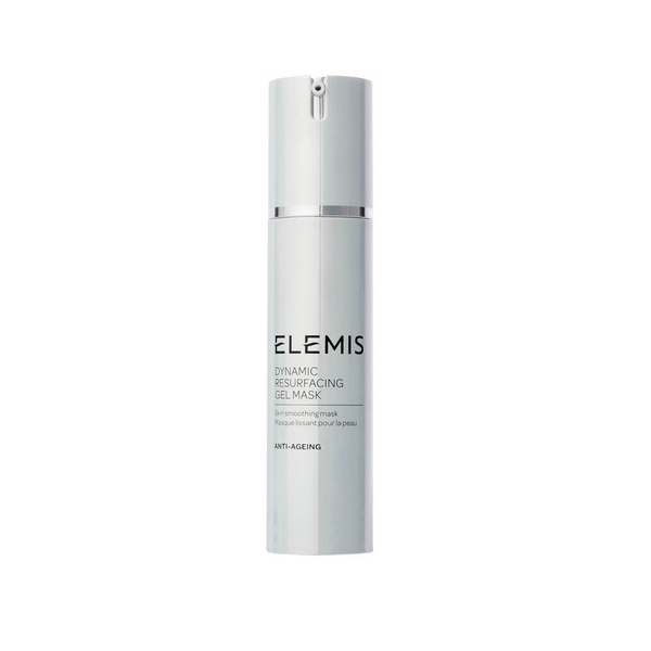 Elemis Dynamic Resurfacing Gel Mask 50ml displayed in its tube packaging, featuring a lightweight gel face mask designed to smooth and refine the skin.