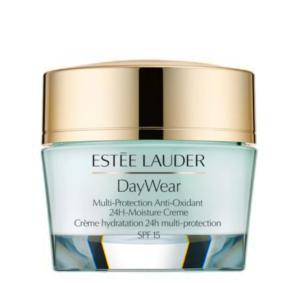 Estée Lauder DayWear cream jar on a white background