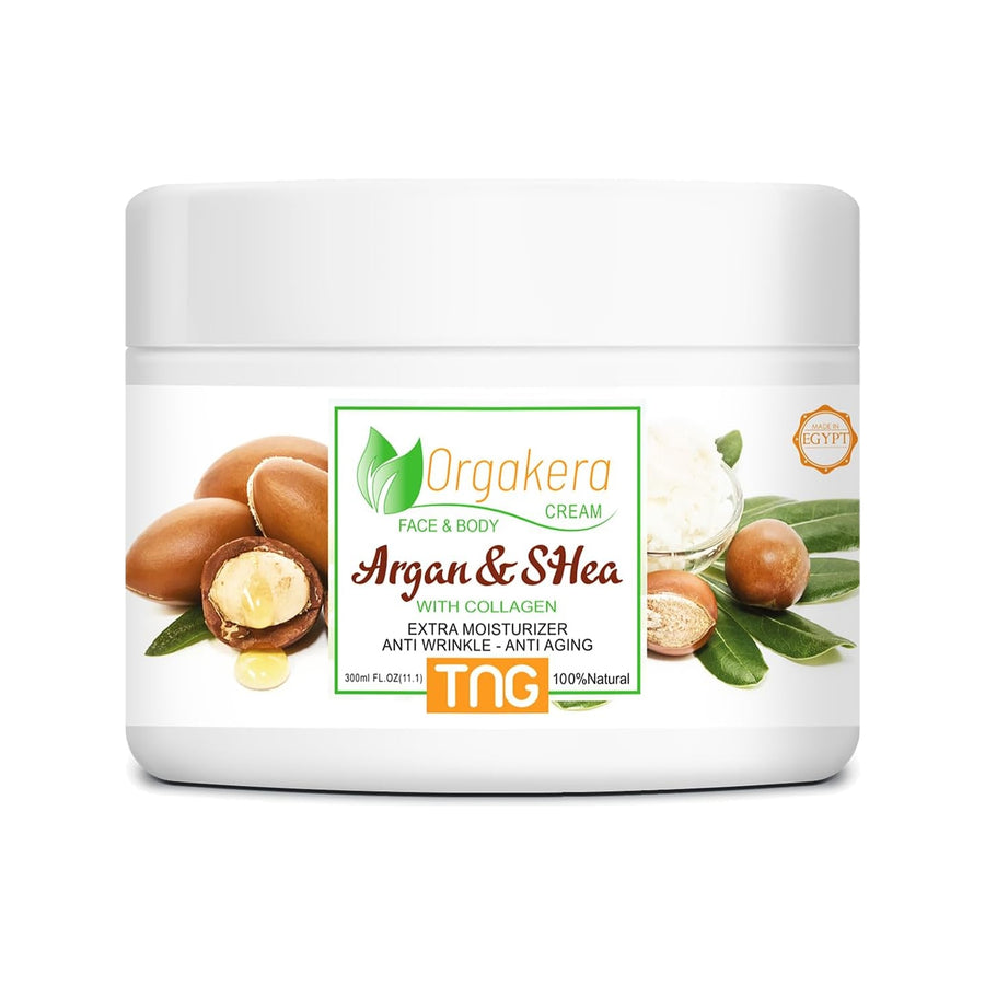 Orgakera Argan Oil & Shea Butter Cream 250ml – Deep Moisturizing & Nourishing Skin Cream