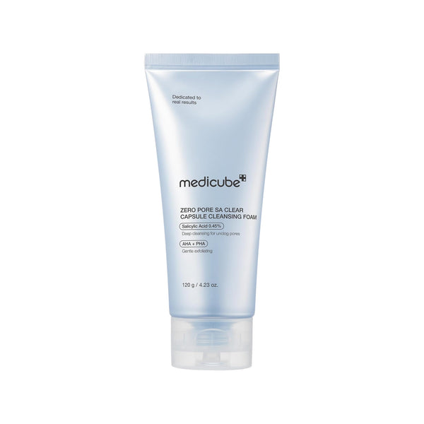 ميديكيوب Zero Pore SA Clear Capsule Cleansing Foam 120 جم – غسول رغوي بحمض الساليسيليك للعناية بالمسام والدهون