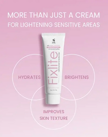 Fixlite Lightening Cream for Sensitive Areas featuring a gentle formula suitable for delicate skin.
