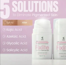 Fixlite Lightening Cream with a smooth texture designed to moisturize and enhance skin brightness.