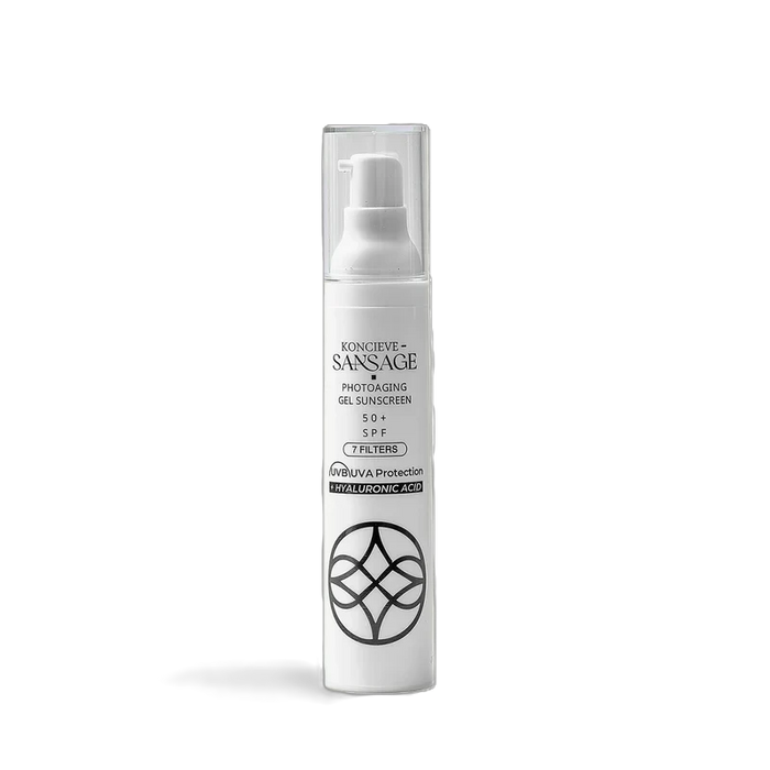 Koncieve Sansage Photoaging Gel Sunscreen providing broad-spectrum sun protection with a lightweight gel formula.