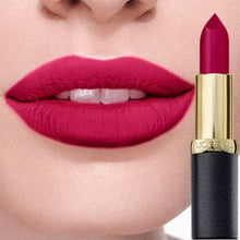 L'Oréal Paris Matte Lipstick 349 Paris Cherry featuring a creamy formula with intense color payoff.