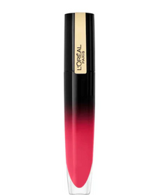 L'Oréal Brilliant Signature Lip Ink in shade 306 Be Innovative shown with the tube open, highlighting the precision applicator and lightweight liquid lip formula.