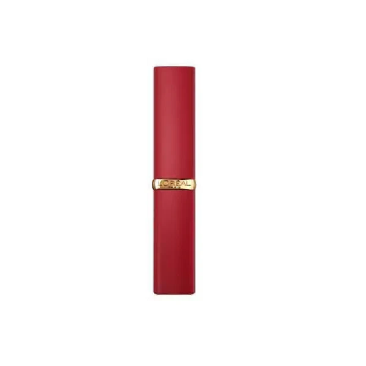 L'Oréal Color Riche Matte Lipstick in shade 300 Rouge Confident with rich red color and a velvety matte finish.
