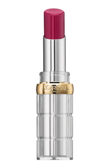Swatches of L'Oréal Color Riche Shine Lipstick in shade 464 Color Hype showcasing its rich color payoff, creamy texture, and radiant shine finish.