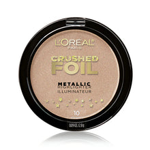 L'Oréal Crushed Foil Metallic Highlighter in shade 10 Rose Quartz with an ultra-reflective metallic formula and a radiant shimmering finish.