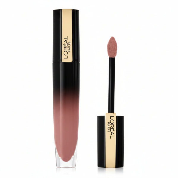 L'Oréal Paris Brilliant Signature High Shine Colour Nude Lip Ink in shade 301 Be Determined displayed in its sleek tube, featuring a lightweight liquid lip color with a glossy shine.