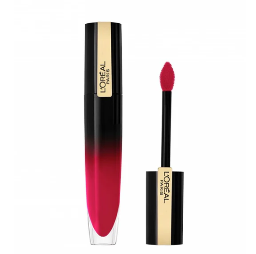 L'Oréal Paris Brilliant Signature Lip Gloss in shade 308 Be Demanding displayed in its tube, featuring a lightweight lip gloss with a glossy, high-shine finish.