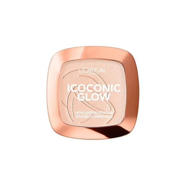 L'Oréal Paris Iconic Glow Highlighting Powder in shade 01 Coconut Addict with a silky powder formula and a luminous, radiant finish.