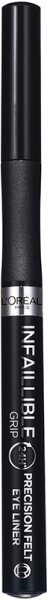 L'Oréal Paris Infaillible Grip 24H Precision Felt Eye Liner 01 Black with an ultra-precise 0.4mm felt tip.