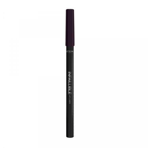 L'Oréal Paris Infaillible Longwear Lip Liner in shade 107 Dark River displayed as a lip pencil, featuring a richly pigmented formula for precise lip definition.