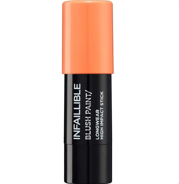 L'Oréal Paris Infallible Blush Paint Stick in 02 Tangerine Please featuring a creamy blush stick with a smooth, blendable formula for fresh, radiant-looking cheeks.