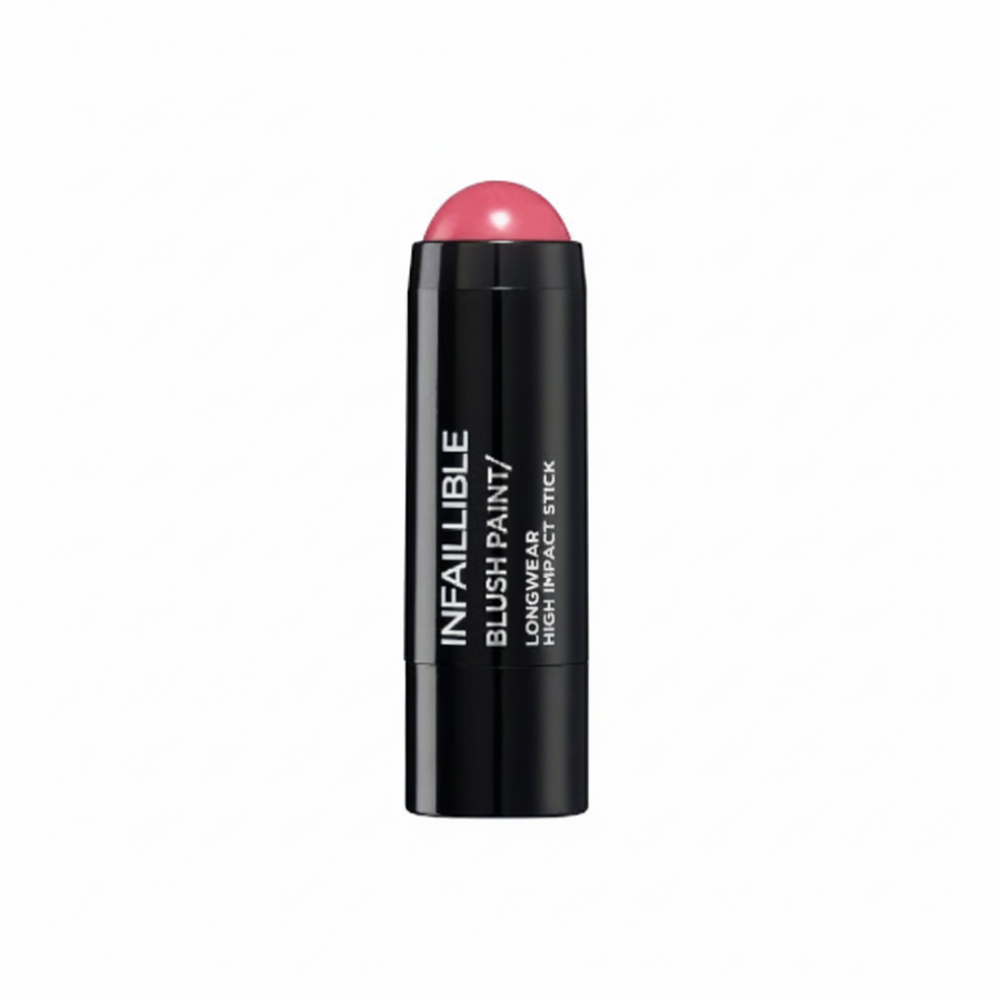 L'Oréal Paris Infallible Blush Paint Stick in shade 103 Fuchsia War displayed in its stick packaging, featuring a creamy blush formula with vibrant color payoff.