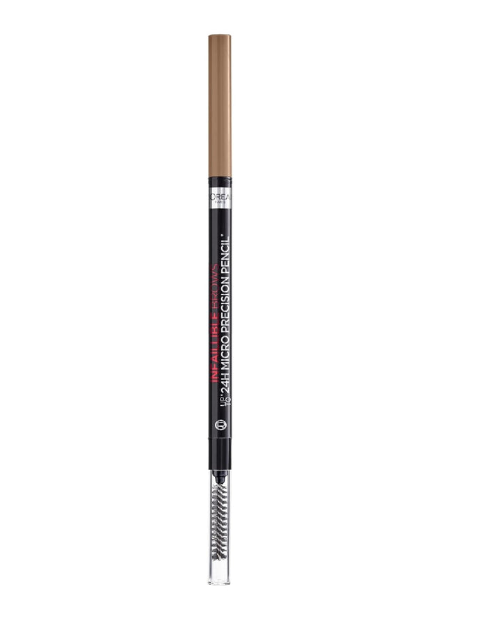 L'Oréal Paris Infallible Brows 24H Micro Precision Pencil in shade 7.0 Blonde displayed as an eyebrow pencil, featuring an ultra-fine tip for precise, natural-looking brow definition.