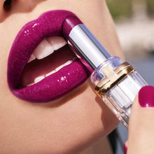 L'Oréal Paris Lipstick in shade 466 Like A Boss (5 ml) shown with the tube open, highlighting the precision applicator and creamy, richly pigmented liquid formula.