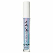 L'Oréal Paris Lumiere Lip Gloss Galaxy Holographic in shade 05 Sapphire Star with a holographic formula and a multidimensional high-shine finish.