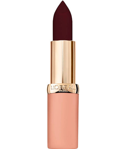 L'Oréal Paris Ultra Matte Lipstick in shade 12 No Prejudice displayed in its lipstick bullet, featuring a richly pigmented lipstick with an ultra-matte finish.