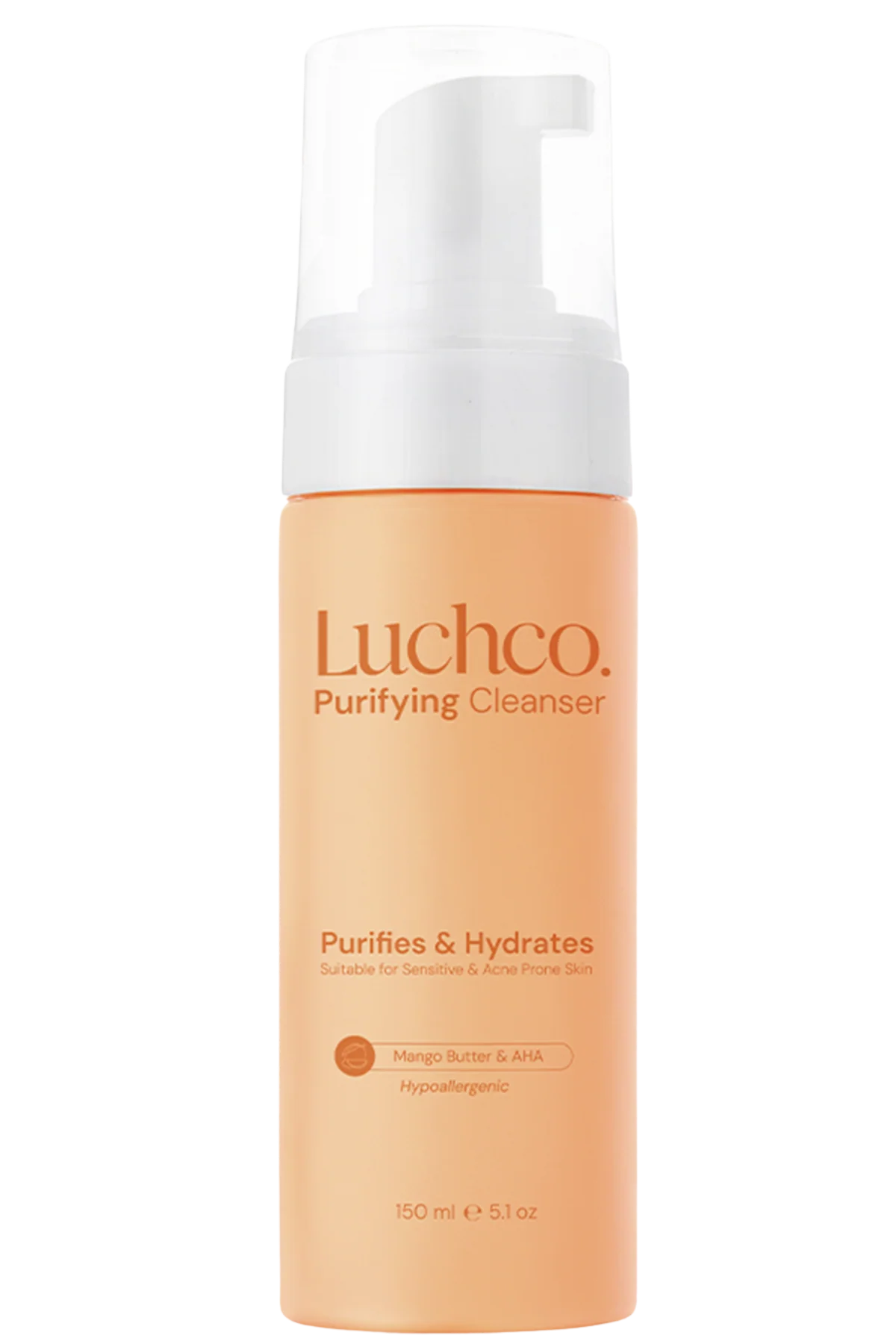 Luchco Purifying Cleanser 150ml displayed clearly, highlighting the product packaging, name, size, and purifying face wash formula.