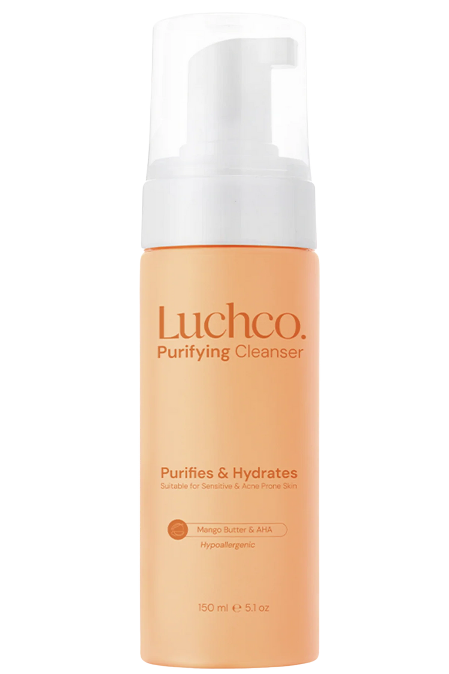 Luchco Purifying Cleanser 150ml displayed clearly, highlighting the product packaging, name, size, and purifying face wash formula.