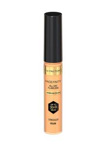 Max Factor Facefinity All Day Flawless Concealer in shade 040 displayed in its tube, featuring a smooth liquid concealer formula with buildable coverage.