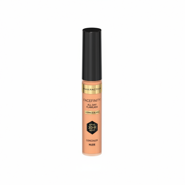 Max Factor Facefinity All Day Flawless Concealer in shade 050 with lightweight, full coverage and a natural matte finish.