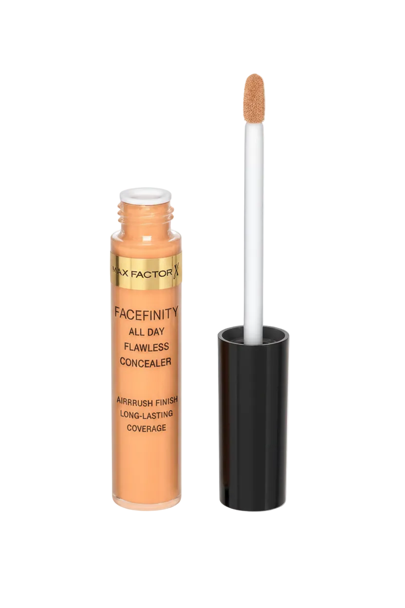 Max Factor Facefinity All Day Flawless Concealer in shade 070 with lightweight, full coverage and a natural matte finish.