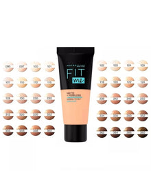 Maybelline Fit Me Matte + Poreless Foundation in 358 Latte providing smooth, even coverage for normal to oily skin.